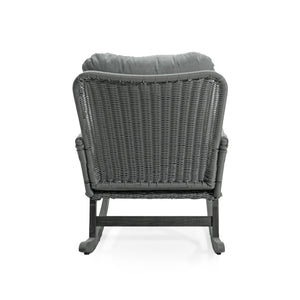 English Elm Contemporary Wicker Rocking Chair Pe Rattan Weave Wooden Frame Plush Cushions Patio Gray N767P229004G_2