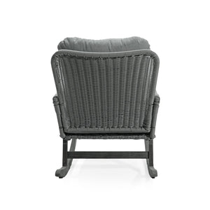 English Elm Christopher Knight Home® - Modern 3-Piece Outdoor Seating Set with Cushioned PE Rattan Rocking Chairs and Wood Accent Table, Chic Patio Retreat Gray N767P229004G002_63163.00DGRY