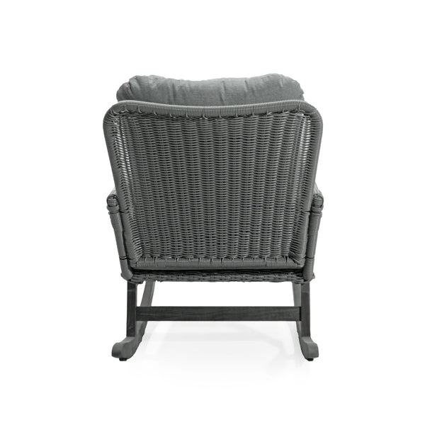 English Elm Christopher Knight Home® - Modern 3-Piece Outdoor Seating Set with Cushioned PE Rattan Rocking Chairs and Wood Accent Table, Chic Patio Retreat Gray N767P229004G002_63163.00DGRY