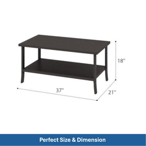 English Elm 3-piece Outdoor Steel Patio Conversation Set with Thick Cushions and Coffee Table Beige B082S00123