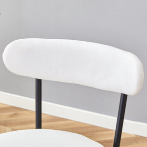 English Elm Fashionable Ergonomic Bar Chairs Set of Two with Breathable Fabric, Curved Back, Cushioned Comfort White+Black W1151P279690