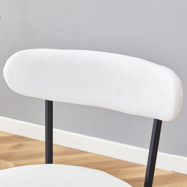 English Elm Fashionable Ergonomic Bar Chairs Set of Two with Breathable Fabric, Curved Back, Cushioned Comfort White+Black W1151P279690