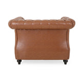 Christopher Knight Home® - Noble House - Silverdale Traditional Chesterfield Club Chair, Cognac Brown and Dark Brown