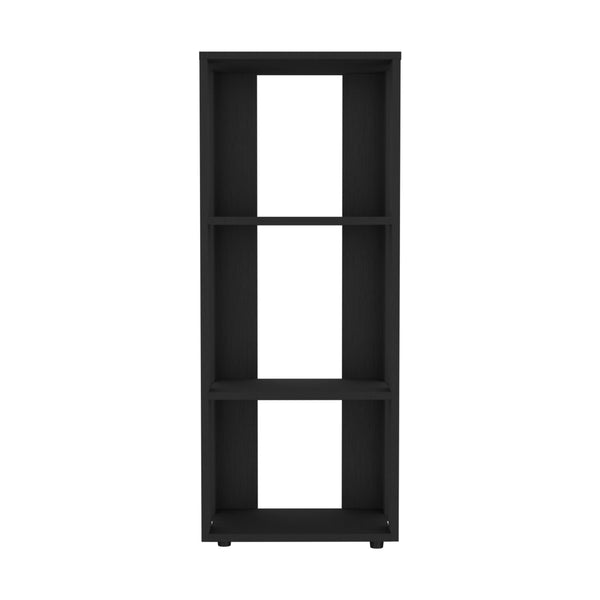 English Elm Eco 39" Tall Four-Tier Bookcase with Slim Profile, Modern Storage Solution for Small Rooms Black 9.4 L x 27 W x 7 H B070P254757