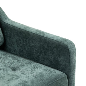 English Elm Accent Comfy chenille chair with USB charging, ergonomic wide back, high-rebound sponge, retro wooden legs Dark Green W2715P312490