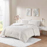 Intelligent Design Naomi Glam/Luxury Metallic Print Faux Fur Comforter Set ID10-2239 White/Gold