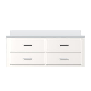English Elm White Single Bath Vanity 48" W X 22" D With White Quartz Top - Modern Design, Soft-Close & Storage Solution B2731P258019-GIGA