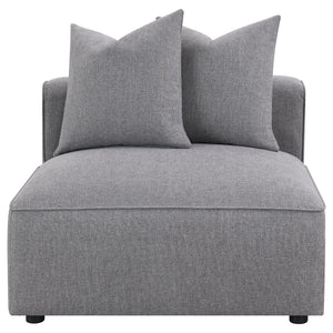 English Elm Amherst Grey Armless Chair With Accent Pillow - Modern Comfort & Stylish Versatility For Any Space B062P358230