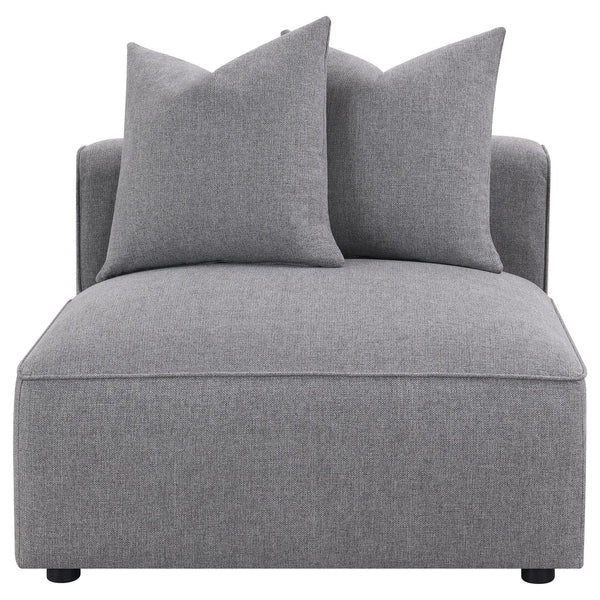 English Elm Amherst Grey Armless Chair With Accent Pillow - Modern Comfort & Stylish Versatility For Any Space B062P358230