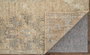 Feizy Rugs Grafton Hand-knotted Wool Rug - Luxurious Floral Design With Rich Afghan Heritage For Any Space Tan,Gray,Ivory Wool Gft69f8fbrn000f99
