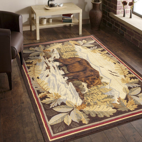 English Elm Nature'S Nest Lodge Area Rug 2 Ft X 3 Ft - Durable, Kid & Pet-Friendly, Rustic Style For Any Space B186P180971