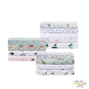 JLA Home Intelligent Design - 100% Cotton flannel sheet set with pigment-dyed vintage color, ultra-soft warmth, breathable comfort Teal Dogs ID20-1756