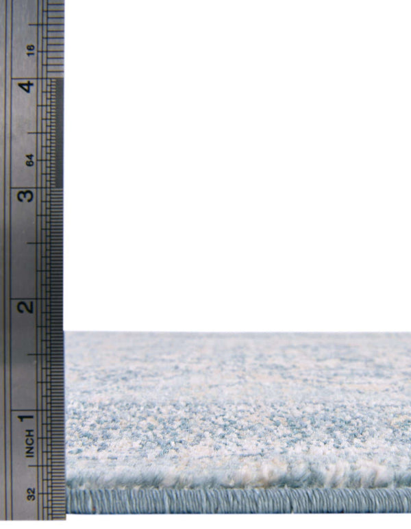 Unique Loom Newport Ochre Machine Made Border Rug Blue, Light Brown/Light Blue 7' 1" x 7' 1"