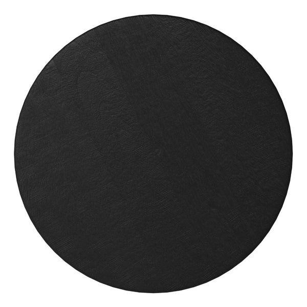 English Elm Boyd Solid Mango Wood Accent Table Hand Carved Geometric Matte Black Sculptural Side B136P414668