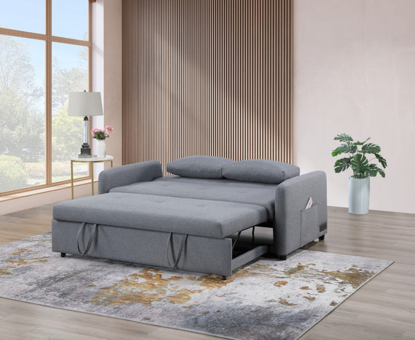 English Elm Ravenna Linen Sleeper Sofa with Built-in Charging Station Tufted Cushions Guest Bed B2749P413197