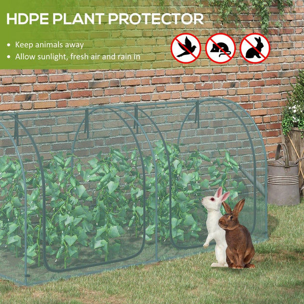 English Elm Outsunny Garden Crop Cage Hdpe Mesh Plant Protection Tent with Zippered Access Doors W2225P174512