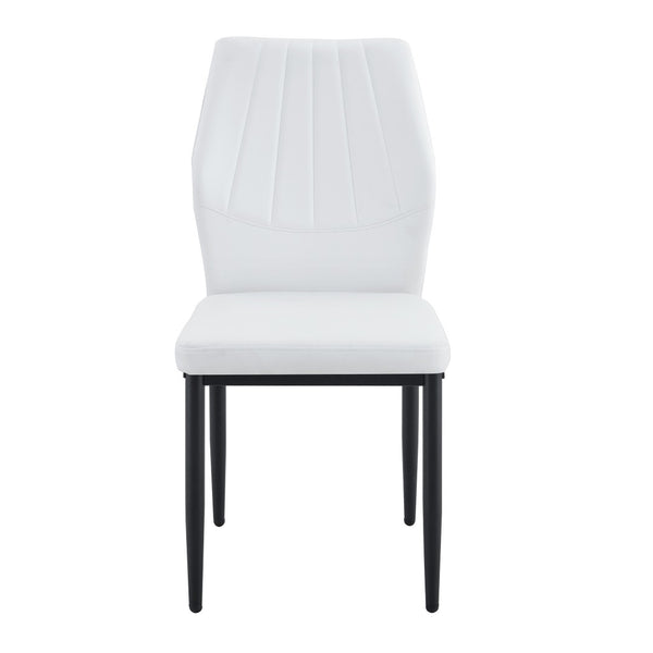 English Elm Table and Chair Set Modern Marble Glass Top with Four Pu Leather Seats for Dining W1151S04662