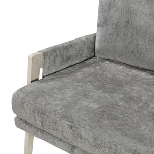 English Elm Modern Accent Chair with Chenille Upholstery, Solid Wood Frame, Plush Seat & Back for Living Room Comfort Brown Gray 30.25 L x 29.5 W x 17.5 H B011P281852