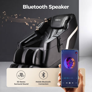 English Elm Massage Recliner Sl Track Full Body Airbag Zero Gravity Chair with Bluetooth Speaker W73063480