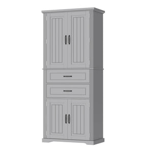 English Elm Christopher Knight Home® - Storage Cabinet 72.5" Tall Multi-Shelf Organizer with 2 Deep Drawers, Adjustable Shelf & Anti-Tip Safety Gray N759P293426E