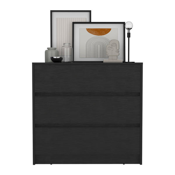 English Elm Dresser with 3 Smooth-Glide Drawers and Spacious Top Surface for Organized, Stylish Bedroom Storage Black 38.58 L x 22.04 W x 6.69 H B097133129