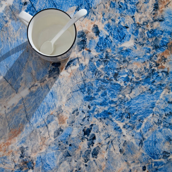 English Elm The Oval Marble Effect Fiberglass Coffee Table Low Profile Contemporary Living Room Blue W2085P374184
