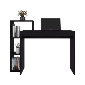 English Elm Fm Furniture Salome Wenge Writing Desk with Integrated Side Shelving for Home Office B128P485418
