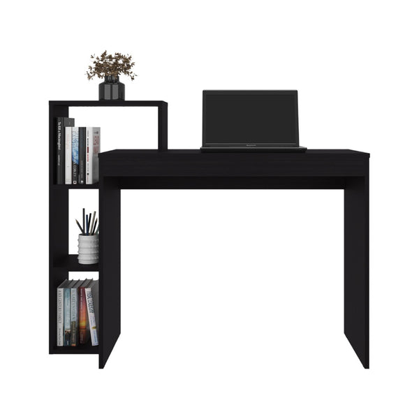 English Elm Fm Furniture Salome Wenge Writing Desk with Integrated Side Shelving for Home Office B128P485418