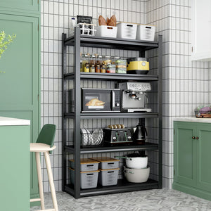 English Elm 72"H Heavy-Duty 5-Tier Metal Shelves - Adjustable Industrial Storage Rack For Garage & Home Use T2398P160411