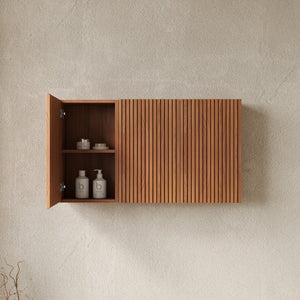 English Elm Mitch Modular Wall Mounted Cabinet Set Oak Woodgrain Soft Close Bathroom Storage W2615S00522