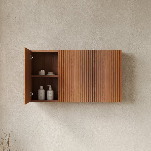 English Elm Mitch Modular Wall Mounted Cabinet Set Oak Woodgrain Soft Close Bathroom Storage W2615S00522