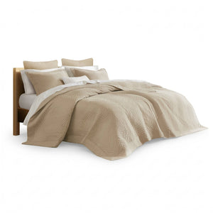 English Elm King Cotton Sateen Quilt Set Smooth Breathable Bedroom Layering Coverlet 3 Piece Linen B035P496599