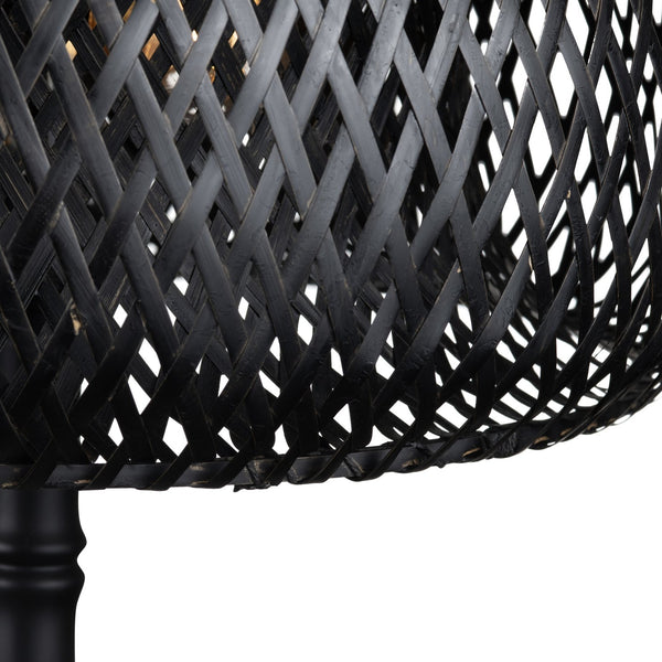 Crestview Collection 37.5"H Sleek Metal Buffet Lamp With Woven Rattan Shade For Stylish Home Décor And Illumination   Cvnam774a