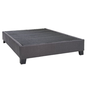 English Elm Modern Low Profile King Platform Bed Base Upholstered in Soft Polyester Fabric Grey B108P468538