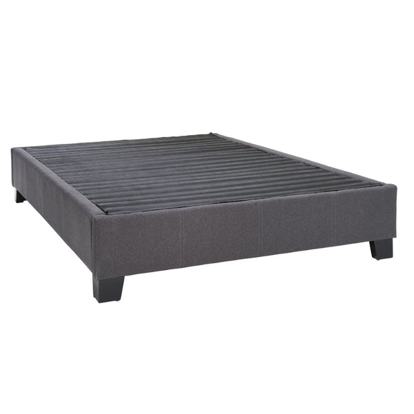 English Elm Modern Low Profile King Platform Bed Base Upholstered in Soft Polyester Fabric Grey B108P468538