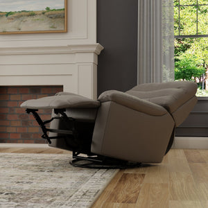 English Elm Global Home Swivel Glider Recliner In Oslo Sky - Stylish Comfort, Manual Footrest, Durable Design! B339P333951