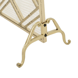 English Elm Christopher Knight Home® - FIRE Iron Fireplace Screen with Durable Mesh Guard and Stable Frame for Safety and Classic Hearth Appeal Gold 61129.00GLD