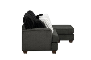English Elm Modern Reversible Sectional with Corner Block Frame, Plush Foam Cushions, Easy Assembly, 87" x 59" Dark Gray 87.8 L x 36.22 W x 30 H B011P293572