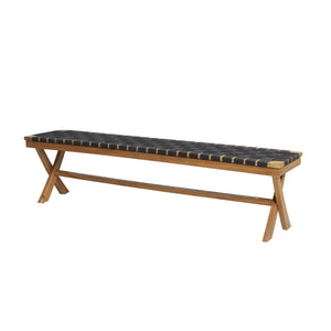 English Elm Christopher Knight Home® - BANFF Teak Acacia Bench with Rope Weave and X-Cross Frame — Durable Outdoor Seating, 800 lb Capacity 70999.00