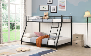English Elm METAL Twin-Over-Twin Bunk Bed Black - Space-Saving Modern Metal Frame, Durable Quiet Steel Support W2297P397424