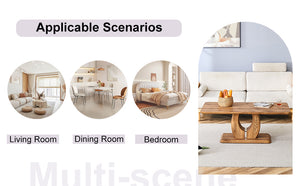 English Elm Modern modern simple luxury rectangular coffee table with sturdy base, easy-clean MDF, versatile use Wood W1151S01230