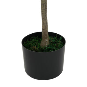 English Elm Christopher Knight Home® - 66" Artificial Olive Tree with Black Pot — Lifelike 66" Pre-Potted Faux Olive Tree, Low-Maintenance Green Décor for Home N772P286765G
