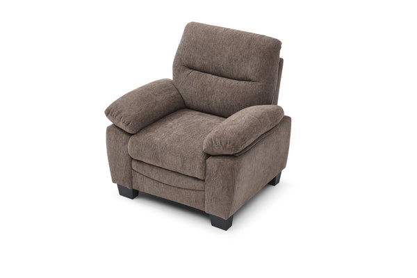 English Elm Summerton Plush Chenille Accent Chair with Removable Back, Coil Spring Seat and Padded Arms Brown 31 L x 36 W x 15 H B078P349524