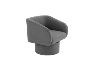 English Elm Classic Swivel Accent Chair with Linen-Like Upholstery, Modern Curved Design, Cozy Cushioning for Living Room Gray 31 L x 29 W x 20 H B011P281854