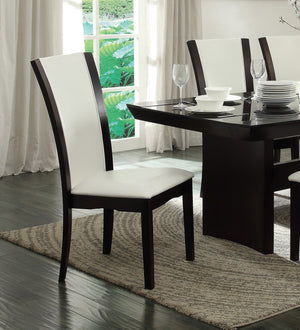 English Elm Modern Daisy Dining Side Chairs Set of 2 with Sleek Curves Faux Leather Upholstery Hardwood Frame Durable Comfort 19" Seat Height Espresso 43 L x 11 W x 21 H B011P255723