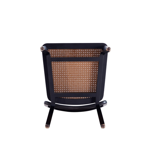 English Elm Giverny Solid Ash Wood Dining Chair with Natural Cane Seat and Square Cane Backrest, Fully Assembled Black+Natural B365P397795