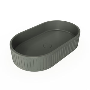 English Elm 23.6'' Oval Concrete Vessel Sink Artisan Matte Finish Above Counter Vanity Basin W1613P368838