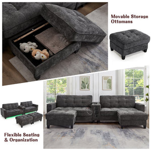 English Elm Swivel Barrel Accent Chair Chenille Tufted Round Club Seat for Living Room Lounge Grey N719S002290E