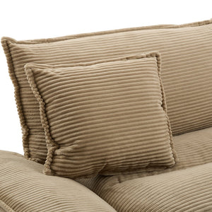 English Elm Corduroy Modern Sofa Sleeper Loveseat with Double-Layer Cushions, Two Pillows, Sturdy Frame 84" khaki W676P227338