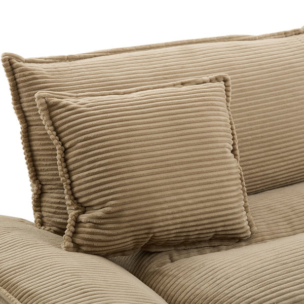 English Elm Corduroy Modern Sofa Sleeper Loveseat with Double-Layer Cushions, Two Pillows, Sturdy Frame 84" khaki W676P227338